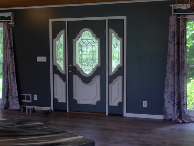 1110 Burr Oak Blvd, Nelsonville, OH 45764 - entrance foyer featuring wood finished floors and crown molding