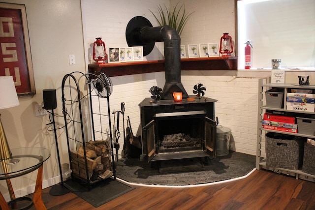 1261 Elm Park Pl, Galloway, OH 43119 - detailed view of a wood stove and wood finished floors