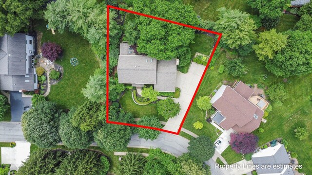 7661 Norhill Rd, Columbus, OH 43235 - aerial view of residential area with property boundaries highlighted