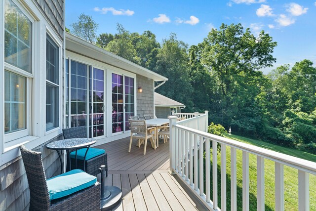 170 Joy Ln, Granville, OH 43023 - wooden terrace with outdoor dining area