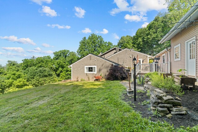 170 Joy Ln, Granville, OH 43023 - view of green lawn with a deck