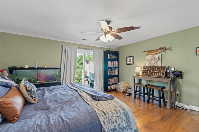 170 Joy Ln, Granville, OH 43023 - bedroom featuring wood finished floors and ceiling fan