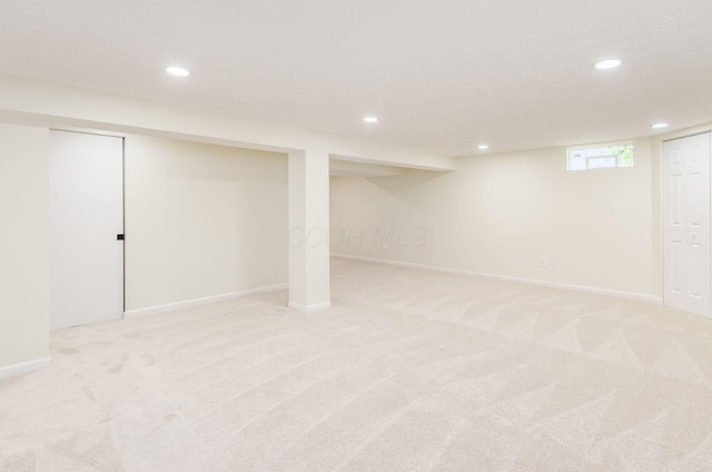 5309 Sundale Pl S, Columbus, OH 43232 - basement featuring recessed lighting and light colored carpet