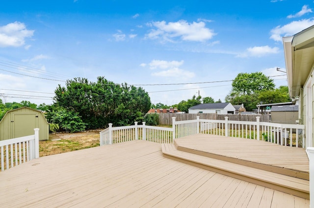 5309 Sundale Pl S, Columbus, OH 43232 - wooden deck with a shed and a fenced backyard