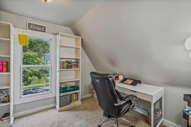 2350 Indiana Ave, Columbus, OH 43202 - office area featuring lofted ceiling and carpet