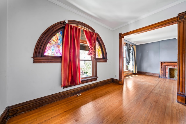 726 Franklin Ave, Columbus, OH 43205 - spare room with hardwood / wood-style flooring and ornamental molding