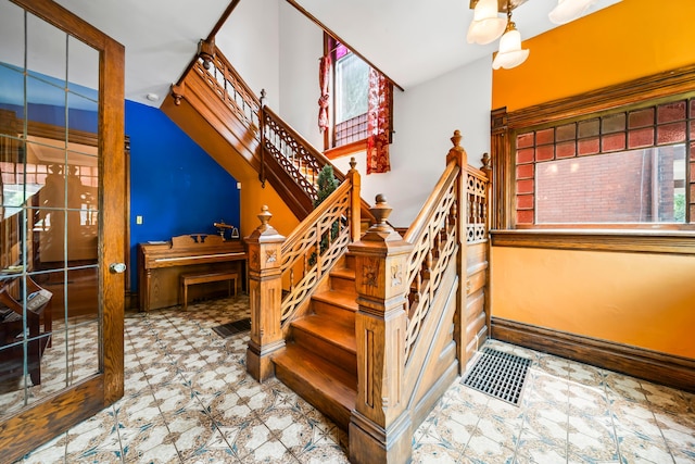 726 Franklin Ave, Columbus, OH 43205 - staircase with vaulted ceiling