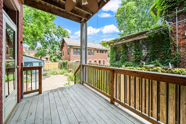 726 Franklin Ave, Columbus, OH 43205 - wooden terrace with a fenced backyard