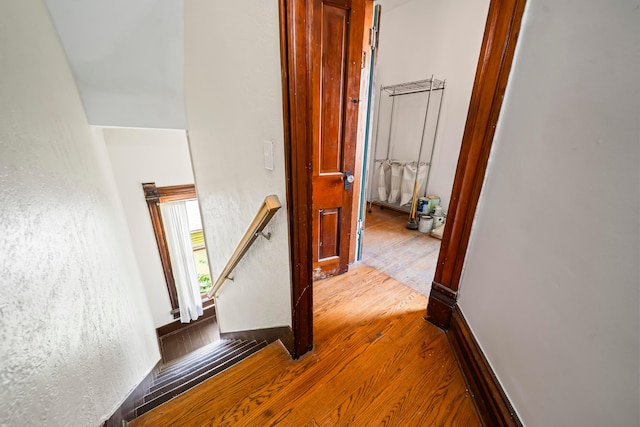 726 Franklin Ave, Columbus, OH 43205 - corridor with an upstairs landing and dark wood finished floors