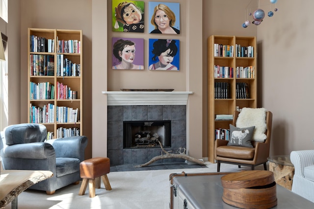 5650 Tynecastle Loop, Dublin, OH 43016 - sitting room featuring a tile fireplace