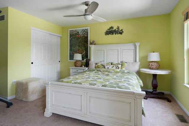 5650 Tynecastle Loop, Dublin, OH 43016 - bedroom featuring light colored carpet, ceiling fan, and a closet