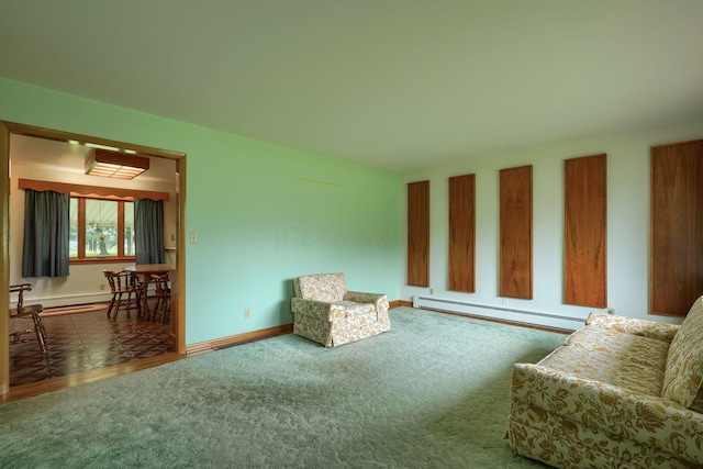3180 Sitterley Rd NW, Canal Winchester, OH 43110 - living area with a baseboard radiator and carpet flooring