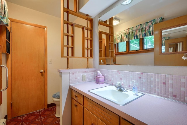 3180 Sitterley Rd NW, Canal Winchester, OH 43110 - bathroom with decorative backsplash and vanity
