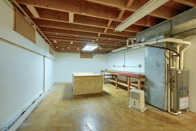 3180 Sitterley Rd NW, Canal Winchester, OH 43110 - unfinished below grade area featuring heating unit and concrete block wall