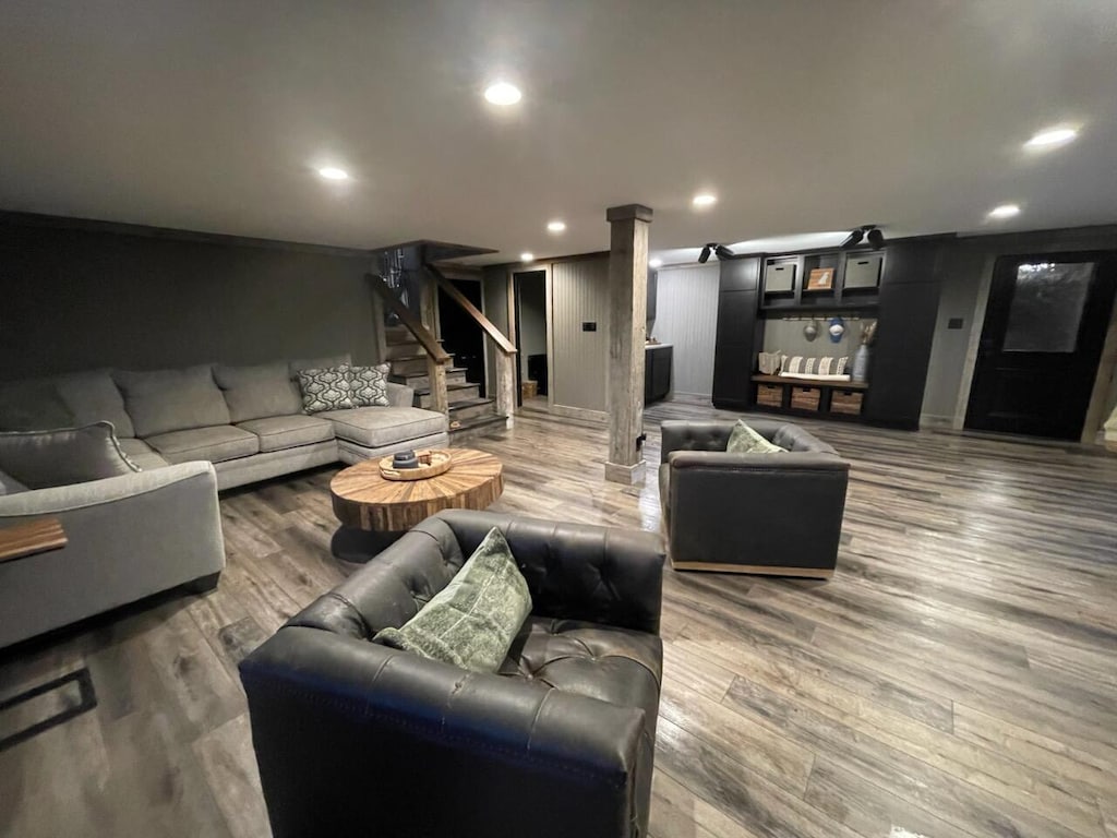 1300 Dannie Dr, Logan, OH 43138 - community lobby featuring stairway and recessed lighting