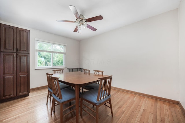 335 Letchworth Ave, Columbus, OH 43204 - dining room with light wood-style flooring and a ceiling fan
