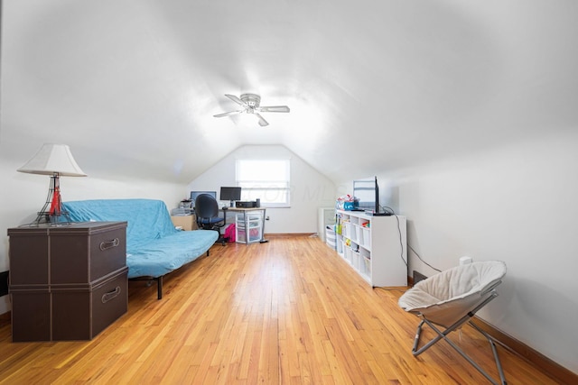 335 Letchworth Ave, Columbus, OH 43204 - sitting room featuring a ceiling fan, light wood-style floors, and lofted ceiling