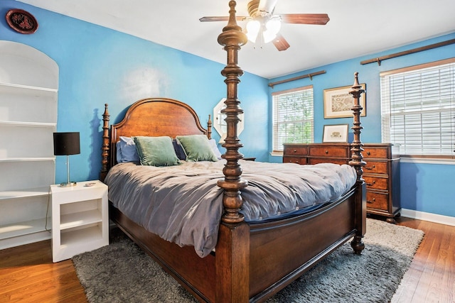 208 S Stanwood Rd, Bexley, OH 43209 - bedroom with wood finished floors and ceiling fan