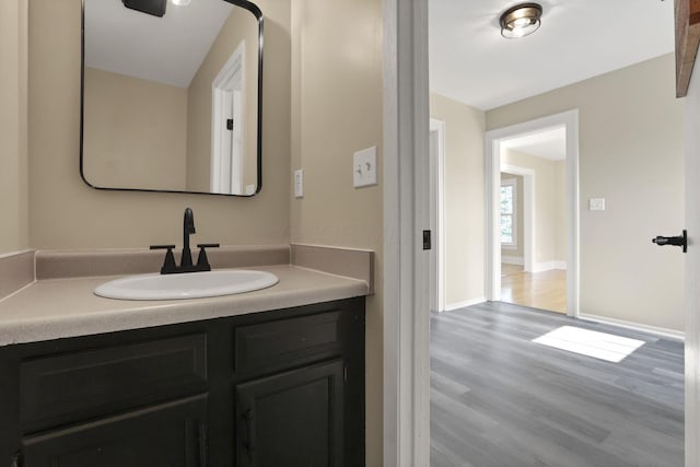 156 E Postal Ave, Newark, OH 43055 - bathroom featuring vanity and wood finished floors