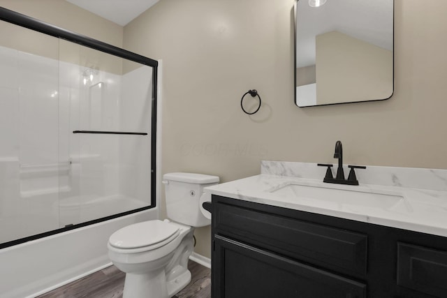 156 E Postal Ave, Newark, OH 43055 - full bath featuring vanity, wood finished floors, and shower / bath combination with glass door