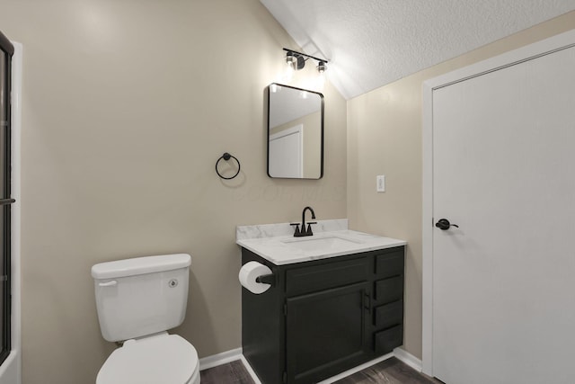 156 E Postal Ave, Newark, OH 43055 - bathroom with vanity, a textured ceiling, and wood finished floors