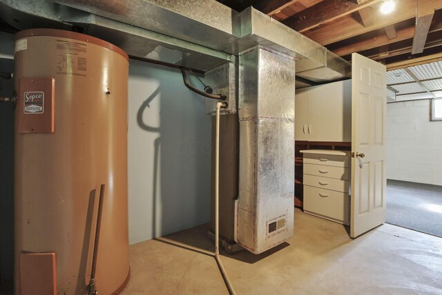 156 E Postal Ave, Newark, OH 43055 - basement with water heater and heating unit