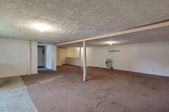 156 E Postal Ave, Newark, OH 43055 - finished basement with heating unit, carpet floors, and a textured ceiling