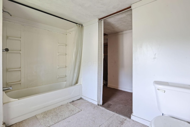 156 E Postal Ave, Newark, OH 43055 - bathroom with shower / bath combination with curtain and a textured ceiling