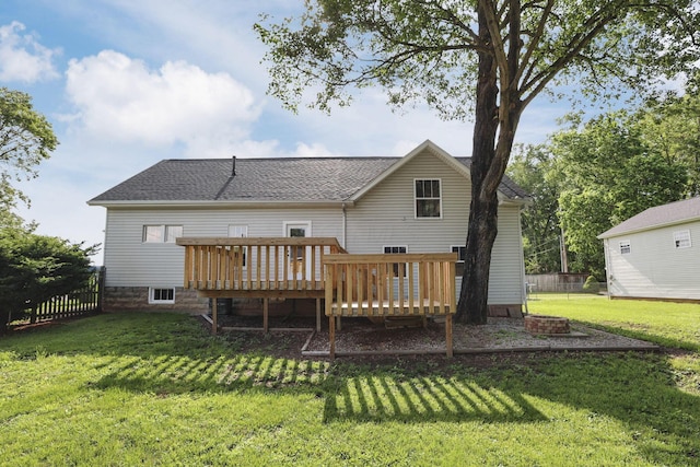 156 E Postal Ave, Newark, OH 43055 - back of property with a deck and a shingled roof