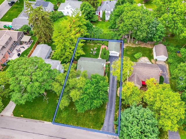 2222 Harwitch Rd, Columbus, OH 43221 - aerial perspective of suburban area featuring property boundaries highlighted