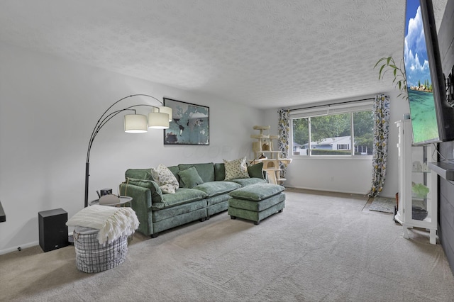 5252 Roche Pl, Columbus, OH 43229 - living area featuring carpet floors and a textured ceiling