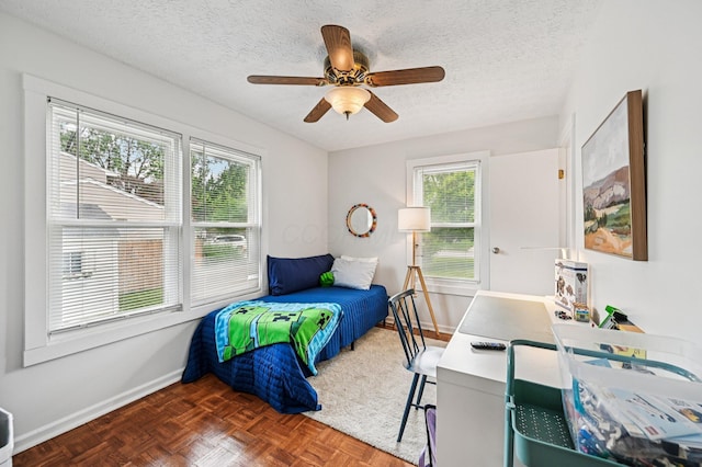 2361 Middlesex Rd, Upper Arlington, OH 43220 - bedroom featuring a textured ceiling and ceiling fan