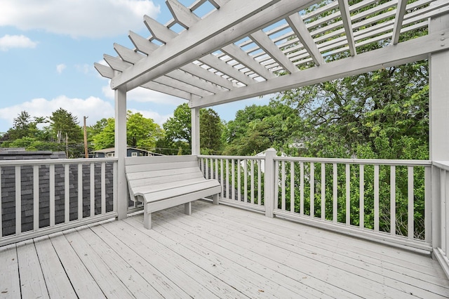 2361 Middlesex Rd, Upper Arlington, OH 43220 - wooden terrace featuring a pergola and view of scattered trees