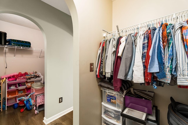 4867 Fosterson Dr, Lockbourne, OH 43137 - spacious closet with arched walkways and wood finished floors