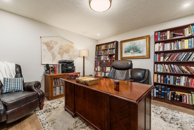 4867 Fosterson Dr, Lockbourne, OH 43137 - office area with light wood-type flooring and a textured ceiling