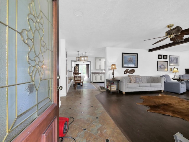 800 Spring Rd S, Westerville, OH 43081 - entryway with a ceiling fan and a textured ceiling