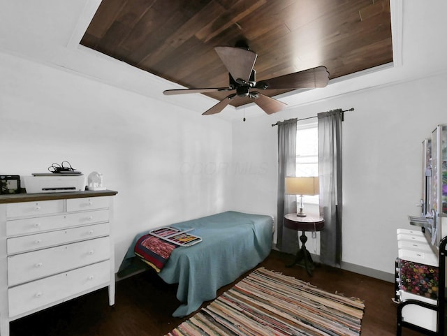 800 Spring Rd S, Westerville, OH 43081 - bedroom with wooden ceiling, wood finished floors, and ceiling fan