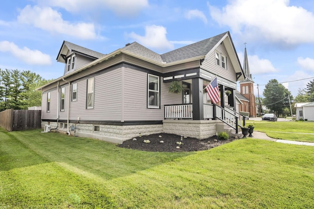 94 W Waterloo St, Canal Winchester, OH 43110 - view of property exterior featuring a shingled roof and covered porch