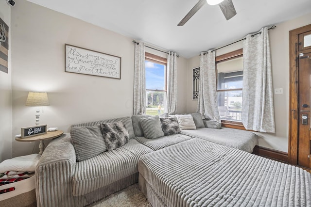 94 W Waterloo St, Canal Winchester, OH 43110 - bedroom with ceiling fan and baseboards