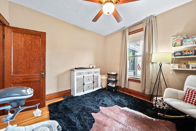 94 W Waterloo St, Canal Winchester, OH 43110 - sitting room with a ceiling fan and wood finished floors