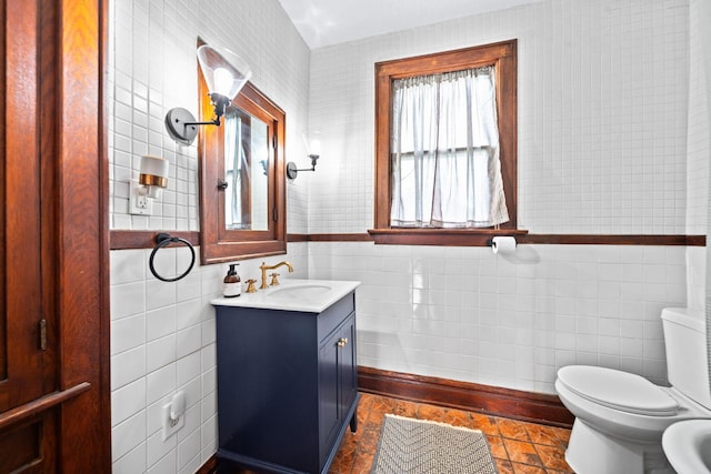 94 W Waterloo St, Canal Winchester, OH 43110 - bathroom featuring vanity and tile walls