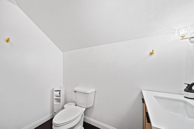 94 W Waterloo St, Canal Winchester, OH 43110 - bathroom with vanity and vaulted ceiling
