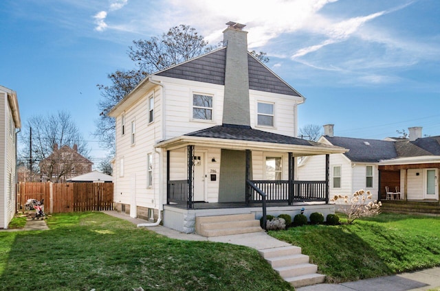 786 Ann St, Columbus, OH 43206 - traditional style home with covered porch, a chimney, and a shingled roof
