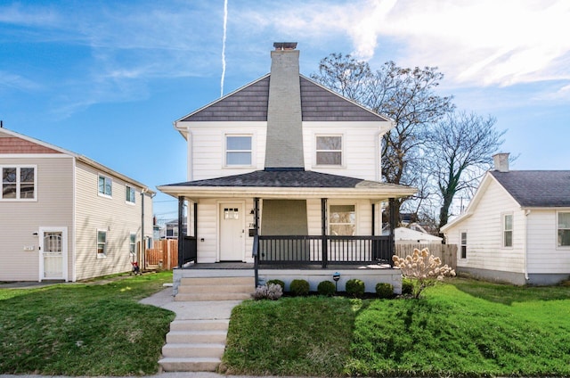 786 Ann St, Columbus, OH 43206 - american foursquare style home featuring covered porch and a chimney