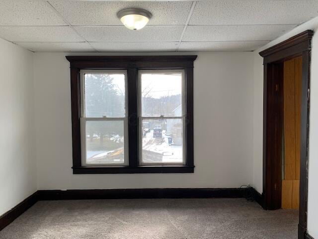 86 Curtis Ave, Newark, OH 43055 - carpeted empty room with baseboards and a drop ceiling