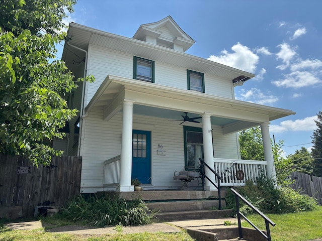 86 Curtis Ave, Newark, OH 43055 - traditional style home with covered porch and ceiling fan