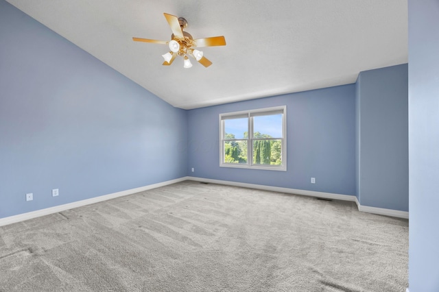 4003 Laurel Valley Dr, Powell, OH 43065 - carpeted empty room featuring a ceiling fan and lofted ceiling