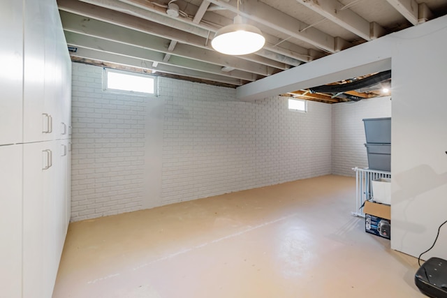 1439 Tall Meadows Dr, Columbus, OH 43223 - basement with brick wall