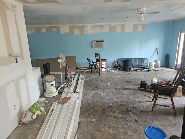 710 Glendower Ave, Columbus, OH 43207 - miscellaneous room featuring ceiling fan and a wall mounted air conditioner