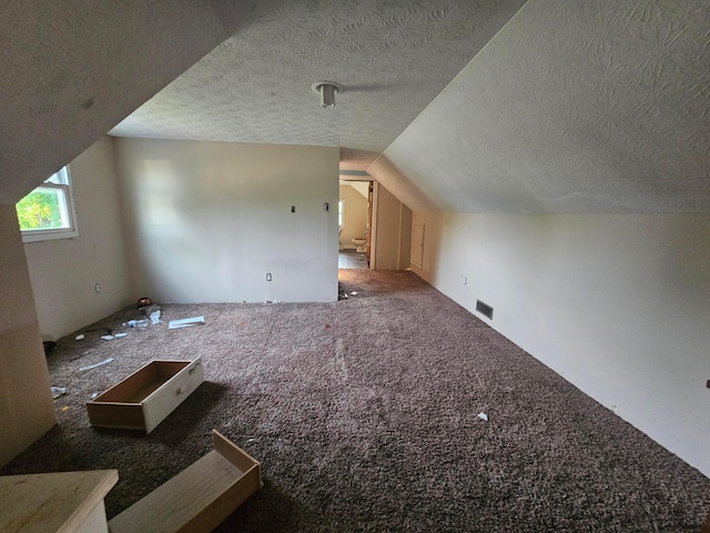 710 Glendower Ave, Columbus, OH 43207 - bonus room featuring carpet floors, vaulted ceiling, and a textured ceiling